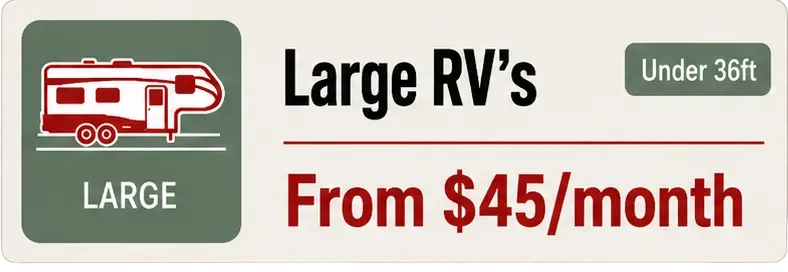 Park Large RV's and Motorhomes at Parkside RV Storage