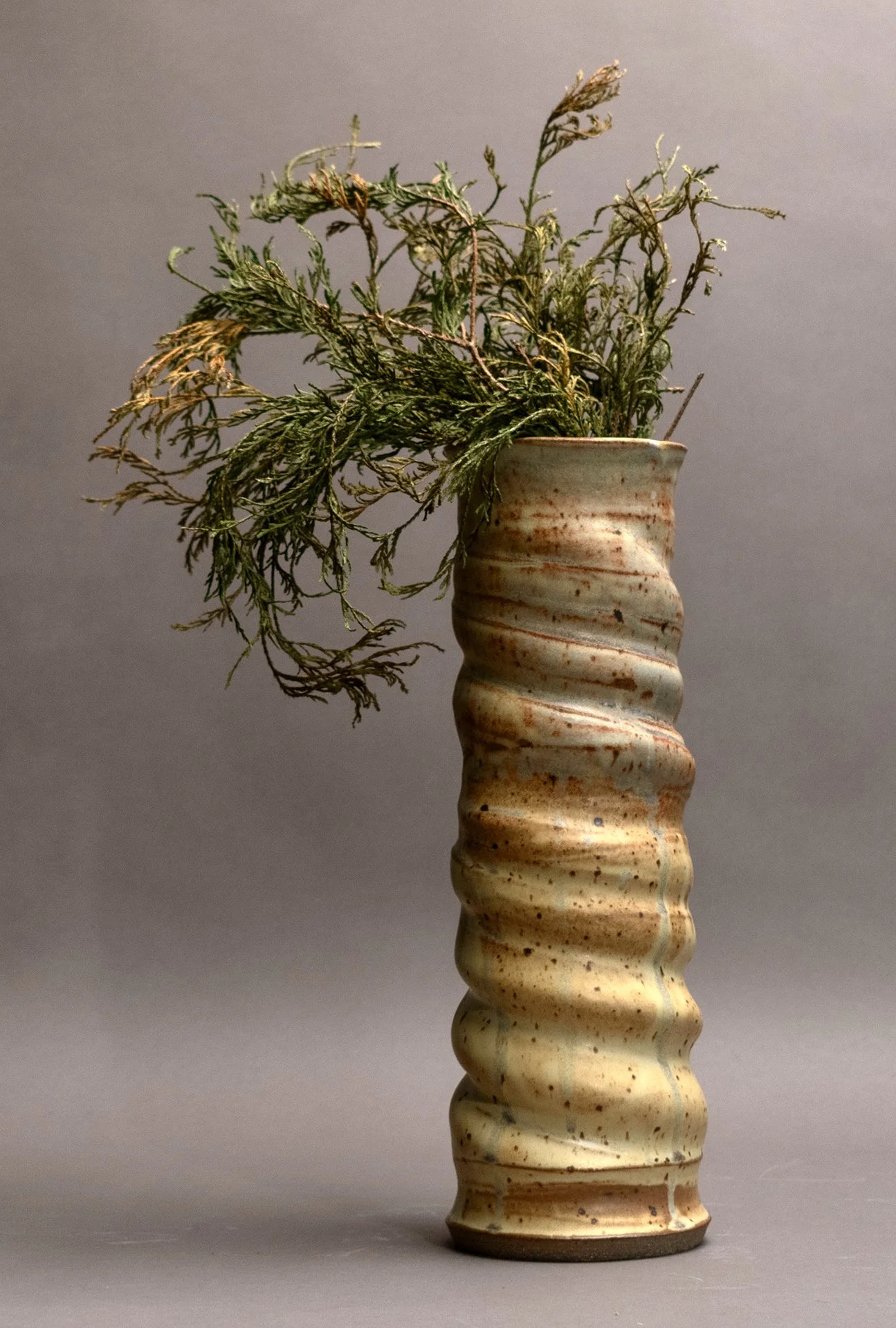Loose Wheel-Thrown Vase, 2020, Ceramic, 14” x 5”