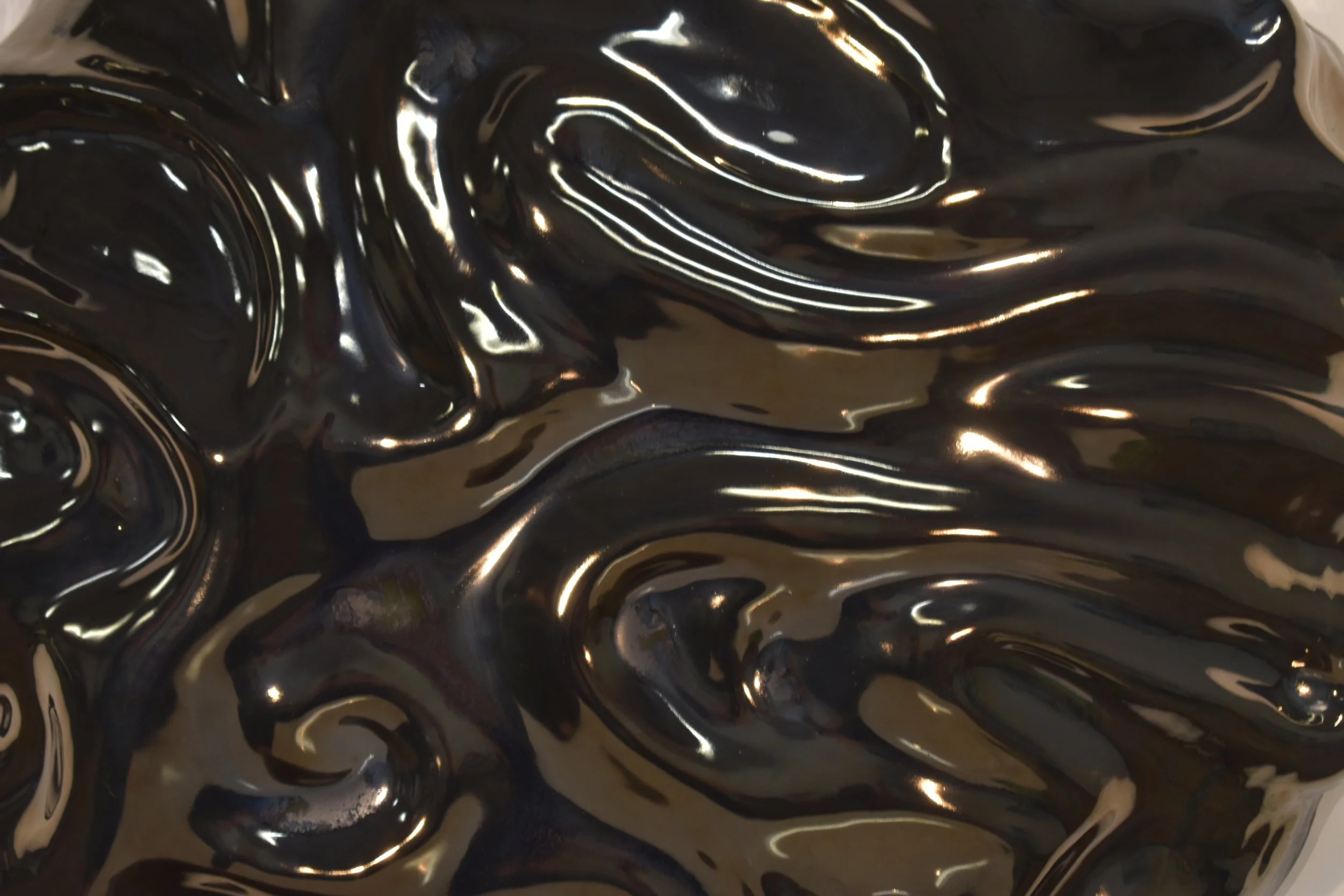 "Distorted" detail shot, 26"x26", Ceramic and Glaze. 