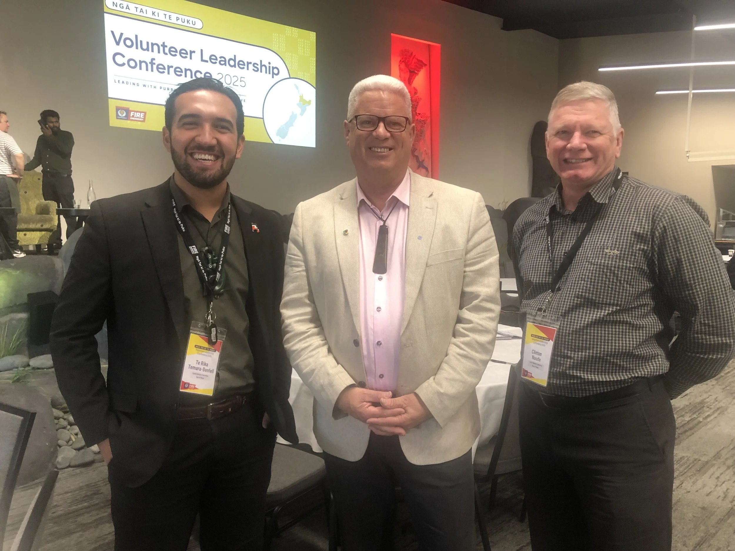 Te Rika Temara-Benfell, Bay of Plenty LAC, Kerry Gregory, FENZ Chief Executive and National Commander, Clinton Naude CEM, Bay of Plenty LAC