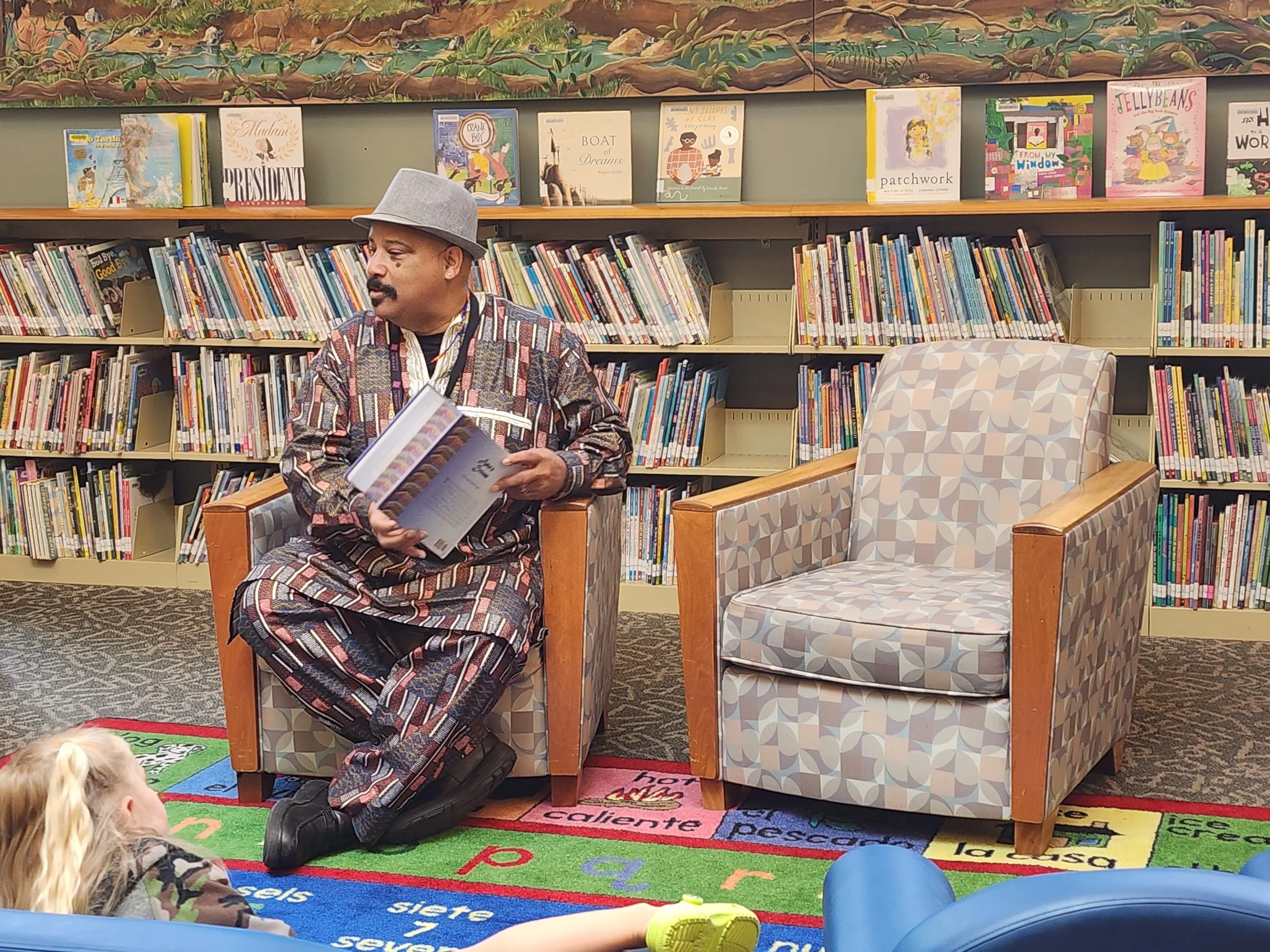 Reading a selection of my book at the library
