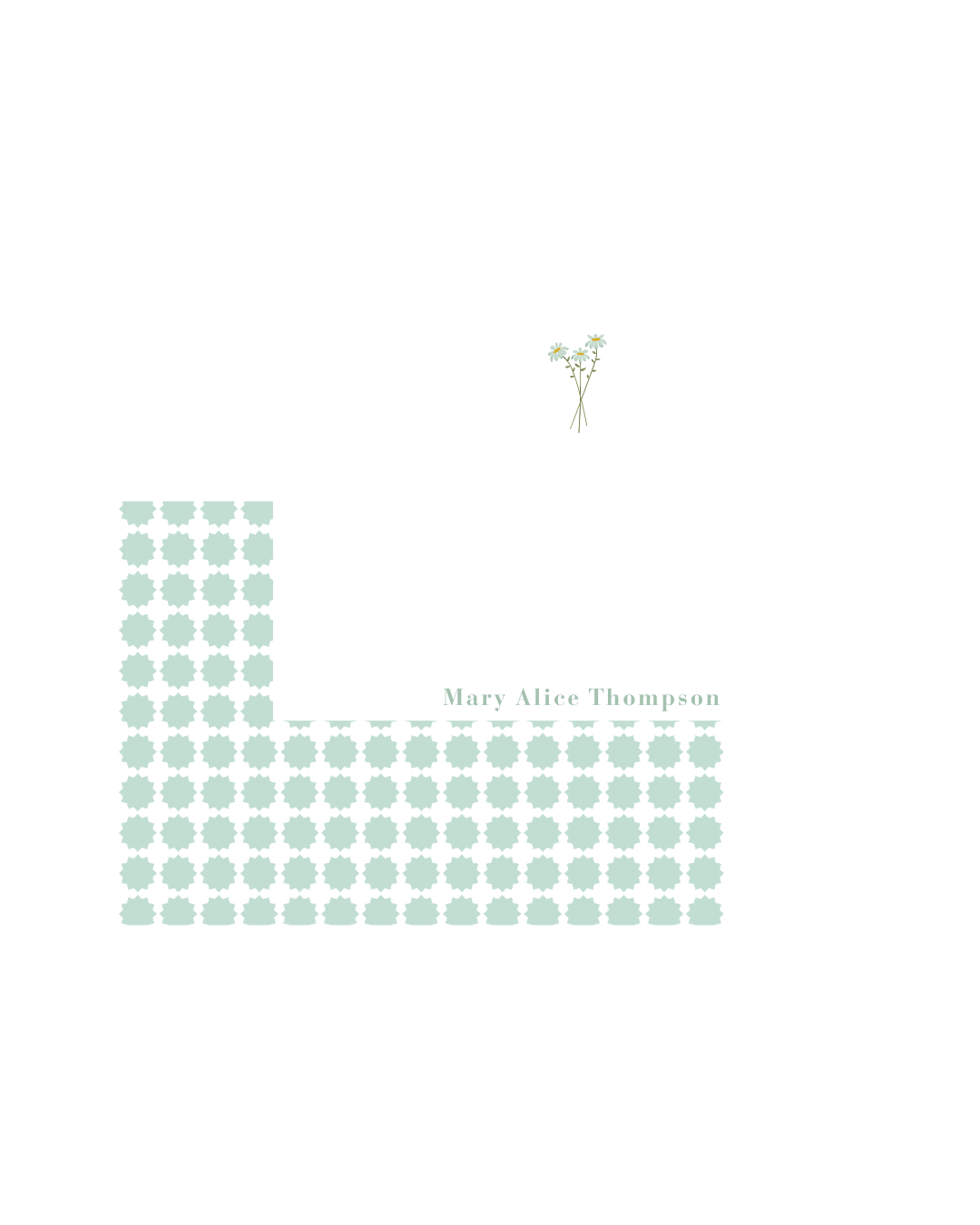 "Rattan and flowers" Flat Stationary Set