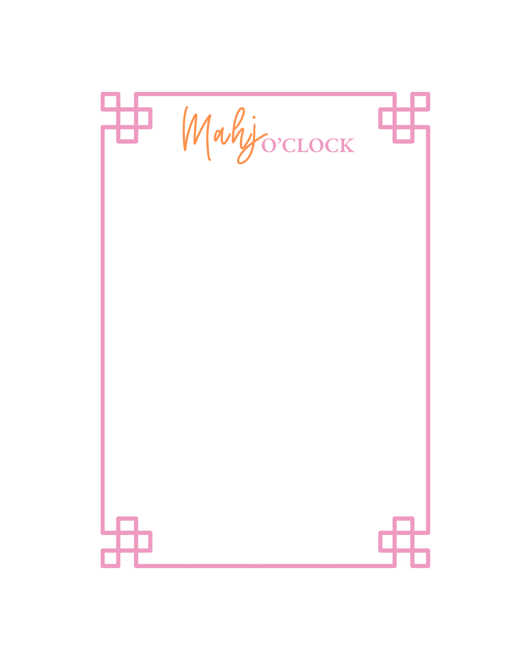 "Mahjong O'Clock" Notepad