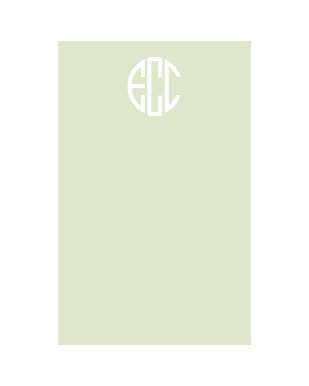 "Circle Monogram" Green notepad