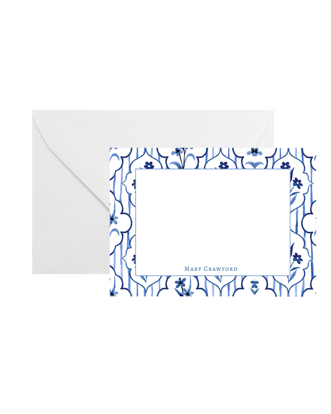 "Blue and White Flower" Stationary Set
