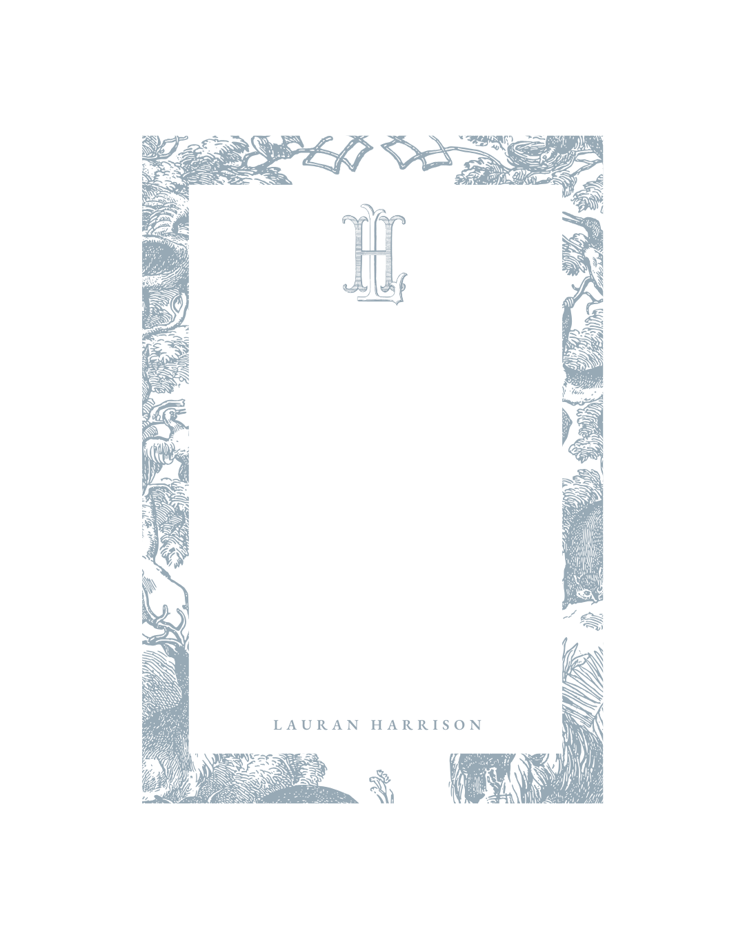 "Toile" Monogram Notepad