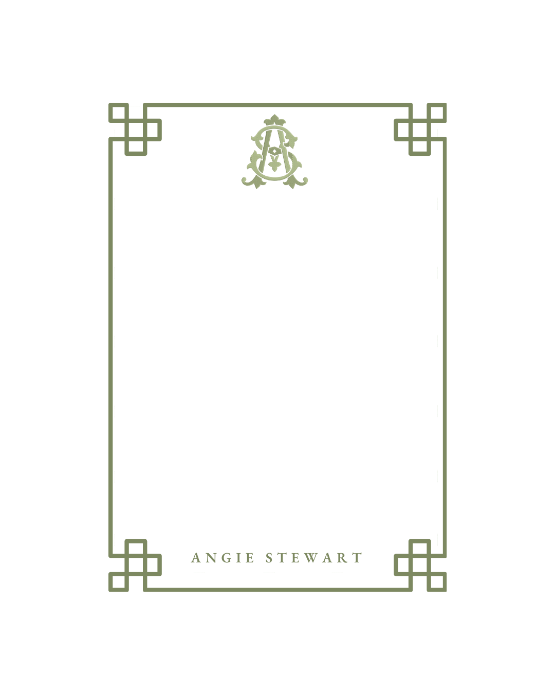 "Chinoiserie" Green Monogram Notepad