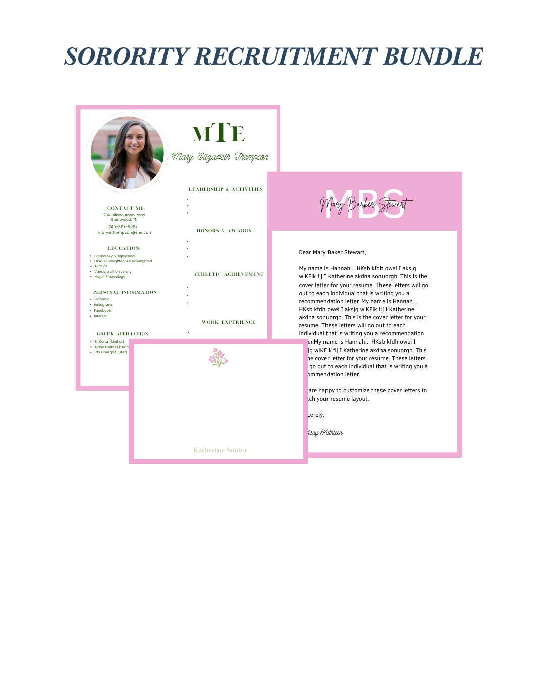 Sorority Recruitment Bundle