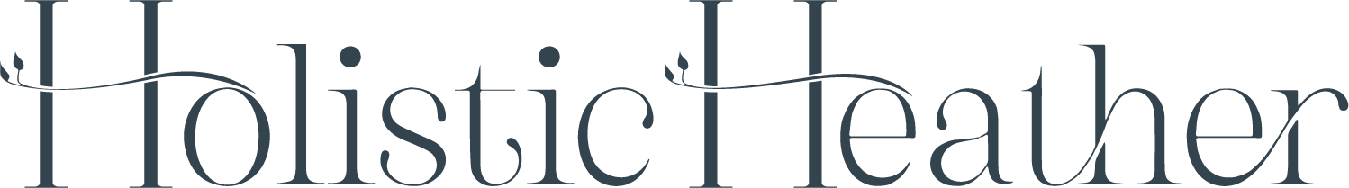 Logo with the words "Holistic Heaher" in elegant, black cursive and serif fonts with decorative swirls.