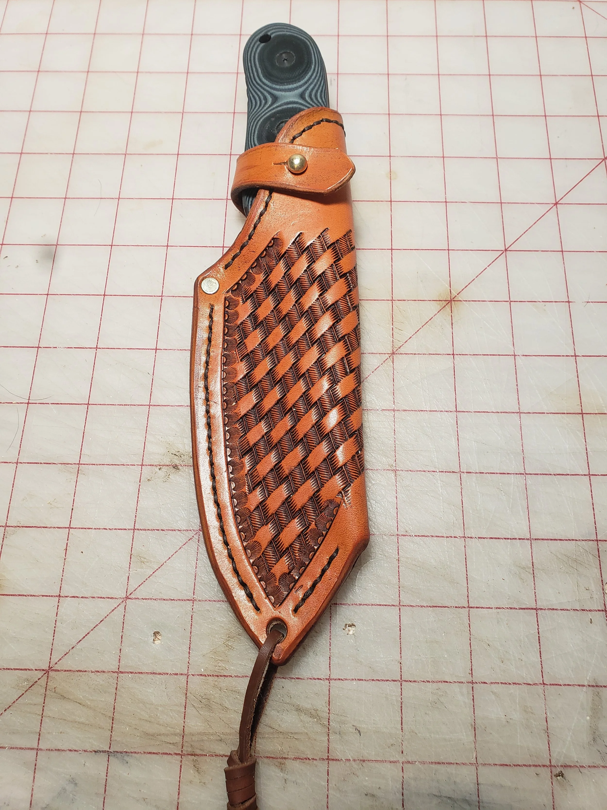 Custom designed handmade leather sheath