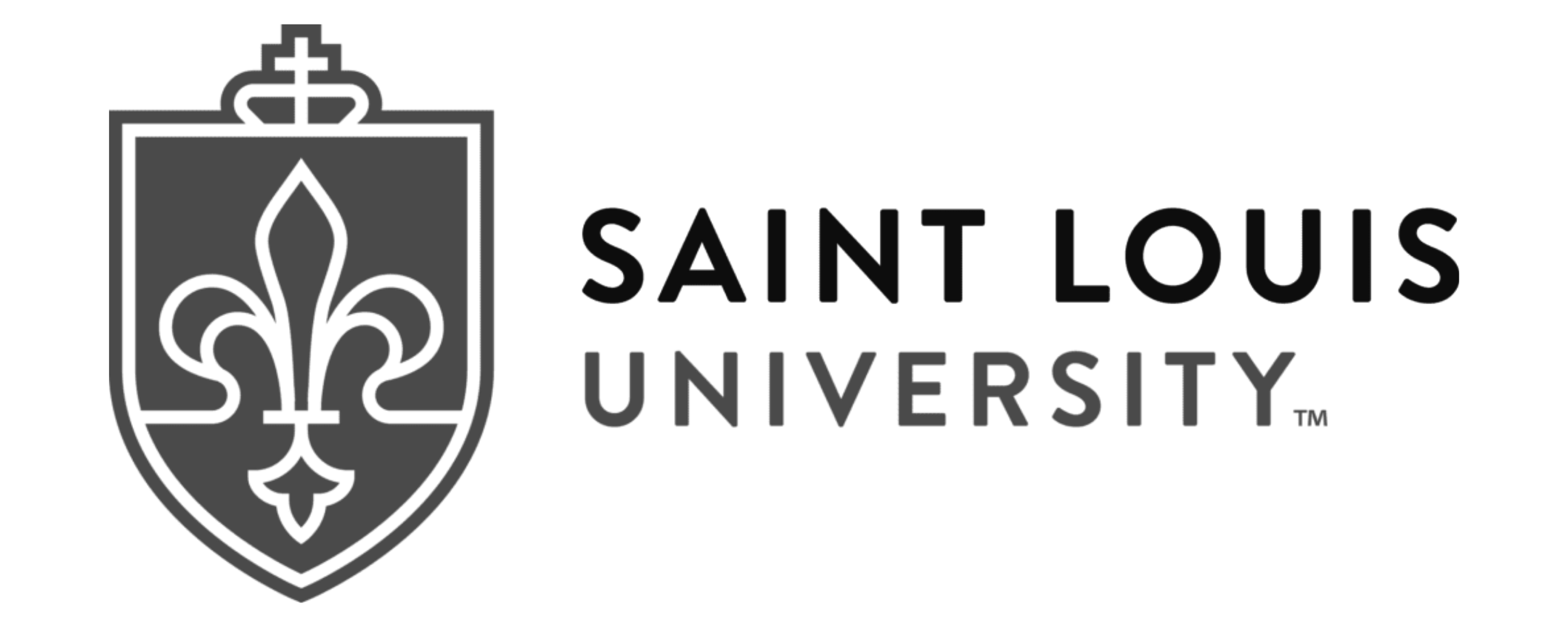 Logo of Saint Louis University featuring a fleur-de-lis emblem and university name.
