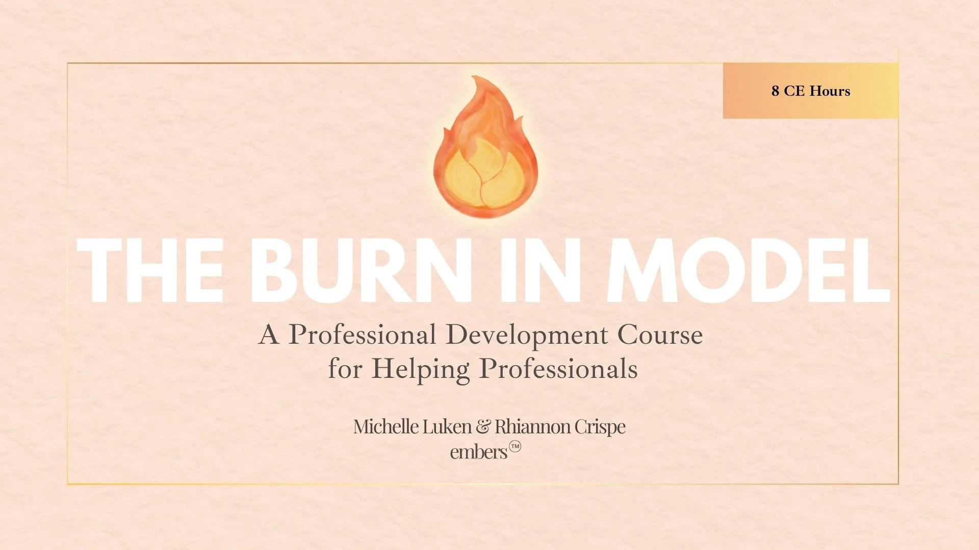 The Burn In Model Professional Development Course