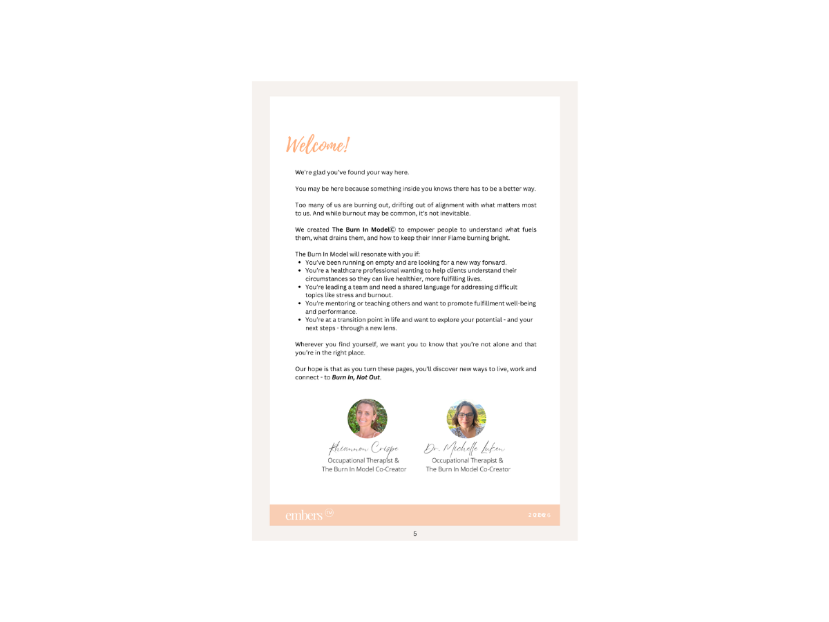 The Burn In Model: A Lens and Language for Reframing Burnout and Living ...