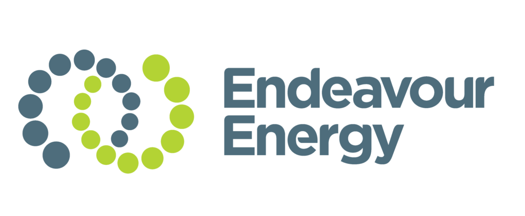 Endeavour Energy logo with circular design of blue and green dots and the company name next to it.