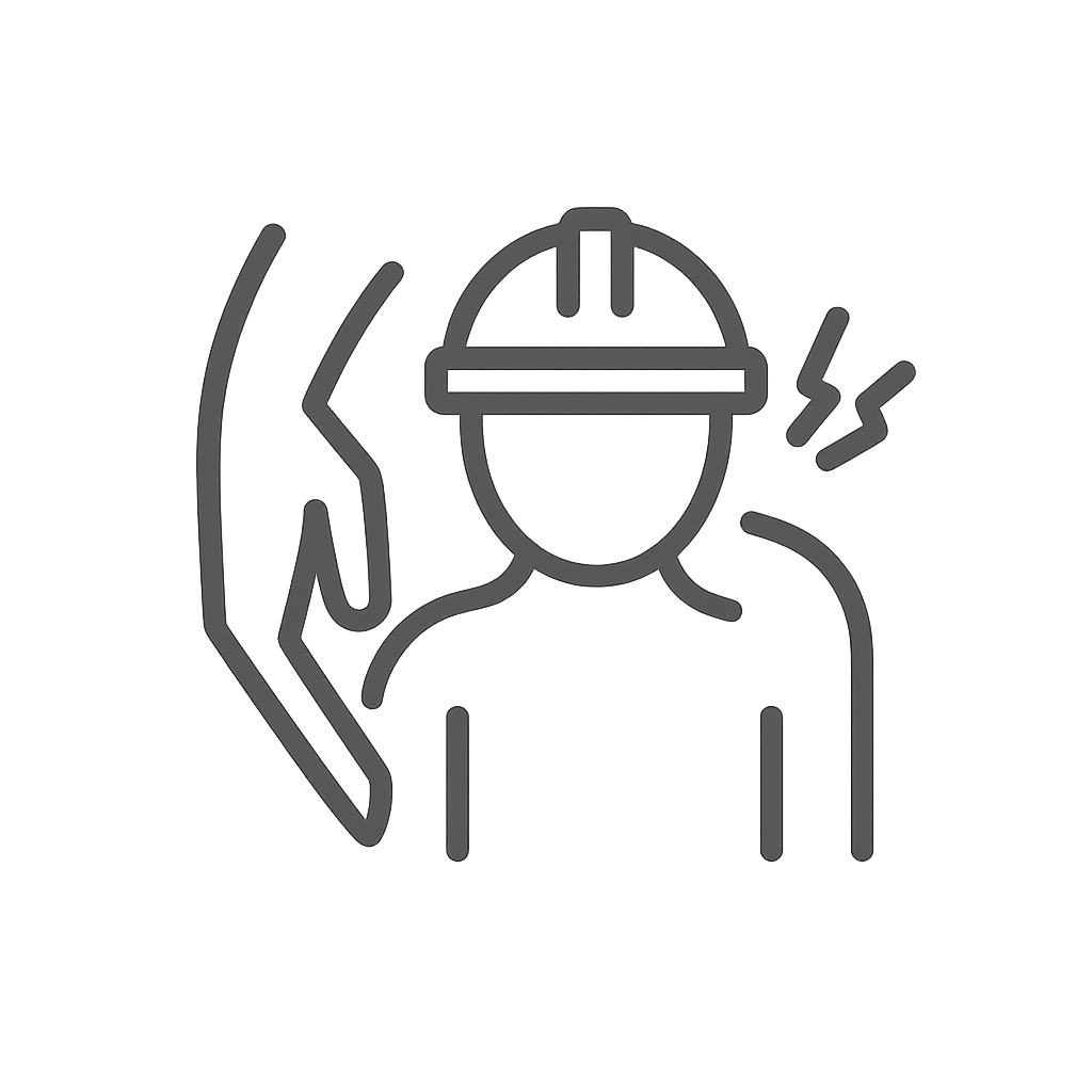 Worker with injury recieving care by practitioner.