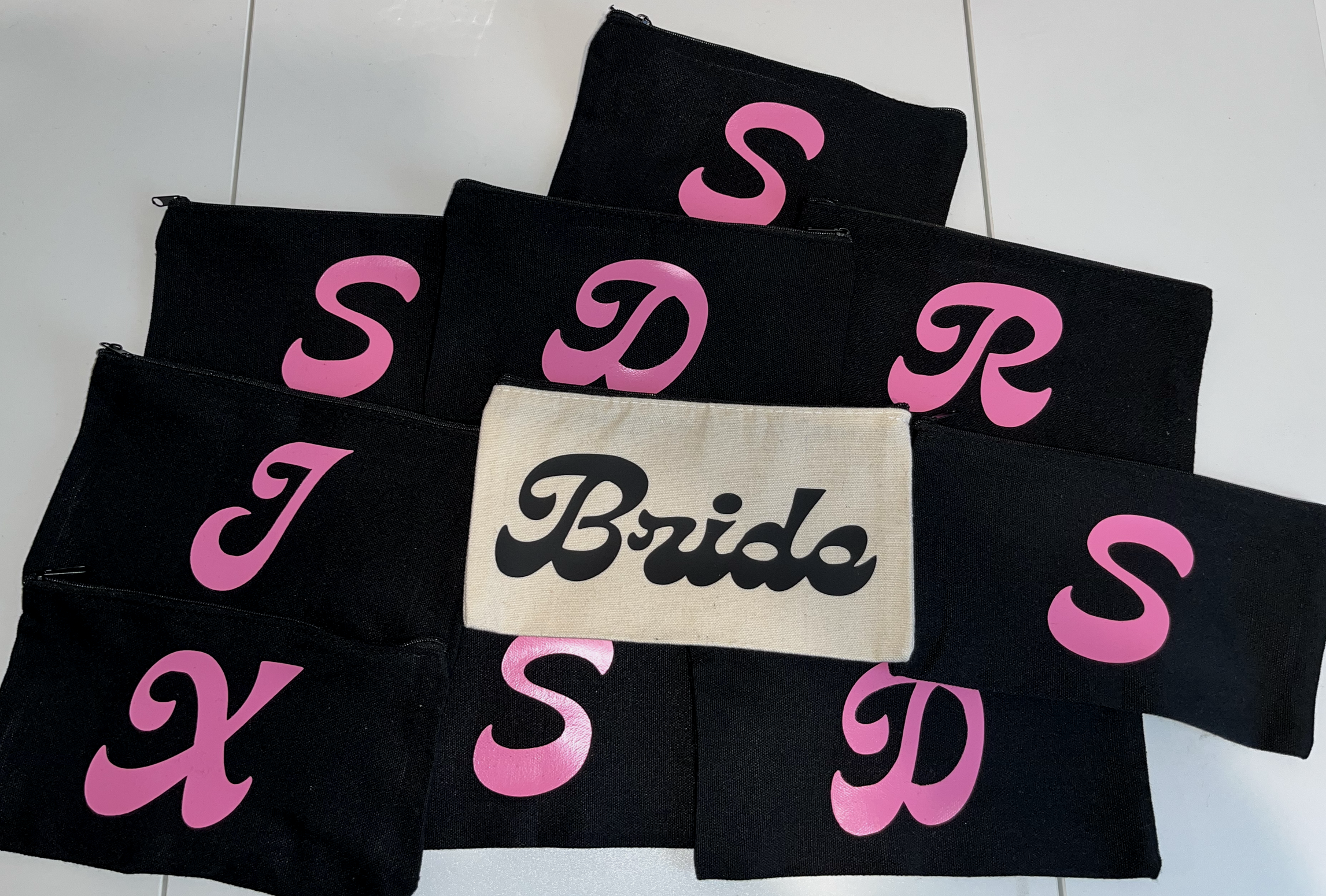 Custom Initial Makeup Bags