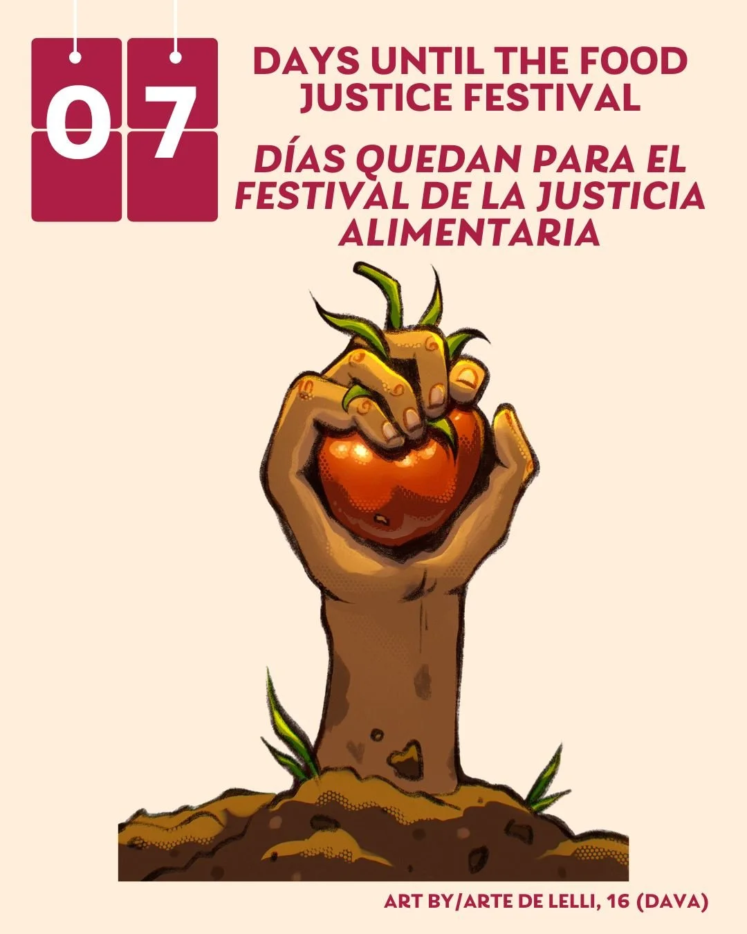 7 days until the Food Justice Festival!
!Quedan 7 d&iacute;as para el festival de la justicia alimentaria!

Click the link in our bio to RSVP for free!
&iexcl;Haz clic en el enlace de nuestra biograf&iacute;a para confirmar tu asistencia gratis!