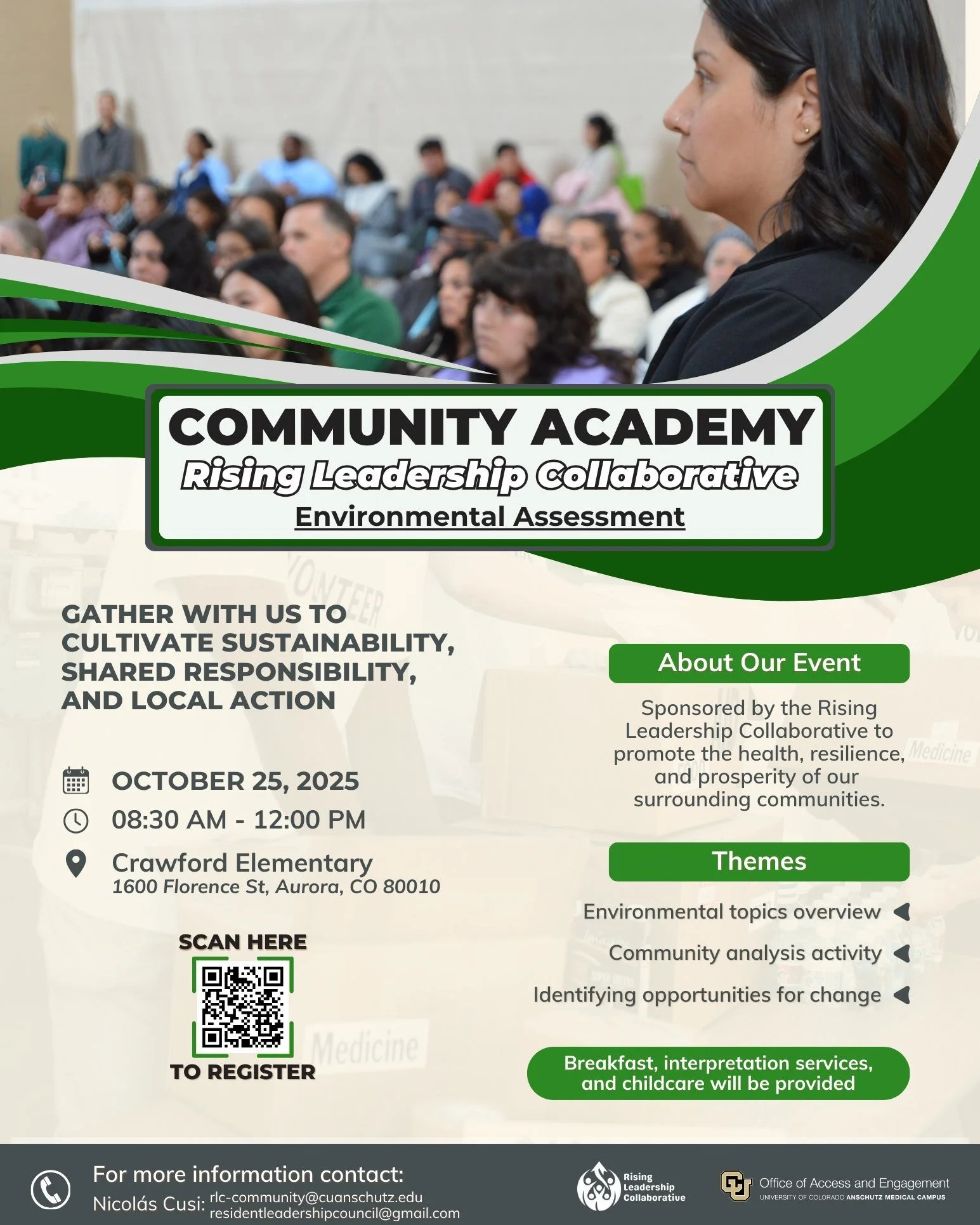 Save the Date 
Join us at the RLC Community Academy for an Environmental Assessment! Together, we’ll explore how air, soil, and water quality impact our neighborhoods — and what we can do to protect our health and environment. 🌿
 🗓 Satu