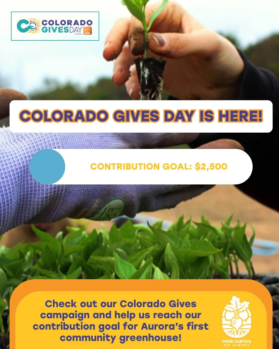 🧡Today, December 9th is Colorado Gives Day🧡 and it&rsquo;s your opportunity to make a lasting impact on the Aurora food system. 

Beginning in 2026, Food Justice NW Aurora will be constructing Aurora&rsquo;s first community greenhouse! 

With your 
