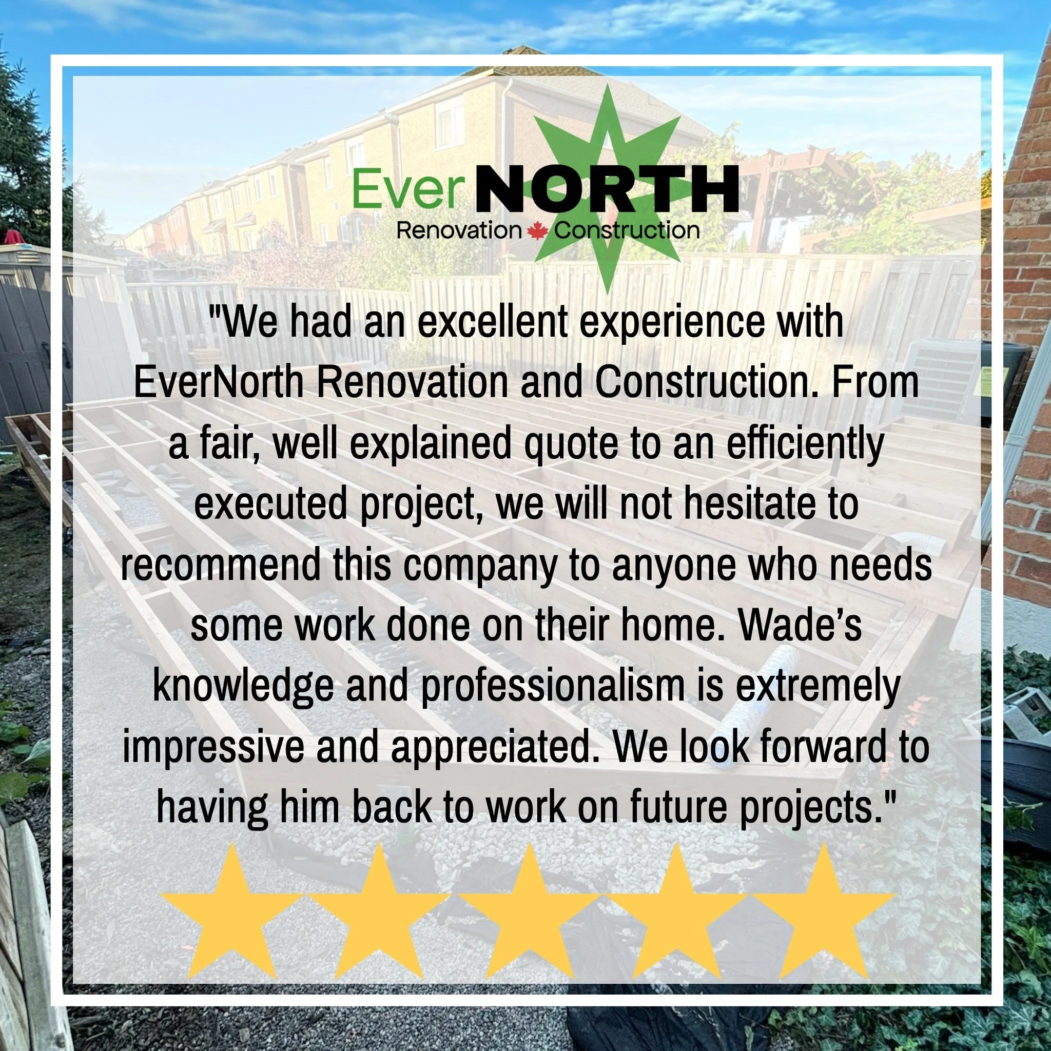 Another satisfied customer! Our team here at EverNorth Renovation &amp; Construction prides ourself in customer satisfaction! Thank you Sara for your kind review! I was a true pleasure working with you at your home. 😄🏠 
Looking to have a renovation