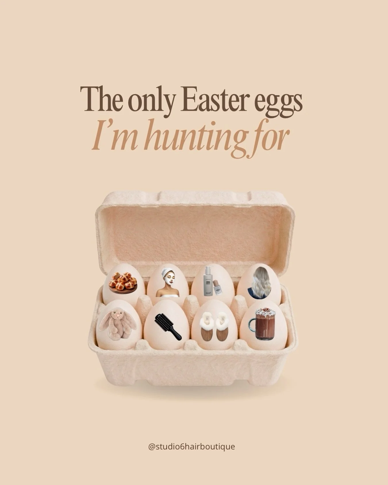 The only Easter eggs we&rsquo;re hunting this week&hellip; ✨🐣 

Fresh hair, self-care moments, cosy coffees and a little studio glow-up energy, because nothing feels better than walking into Easter feeling your best

Appointments are filling quickly