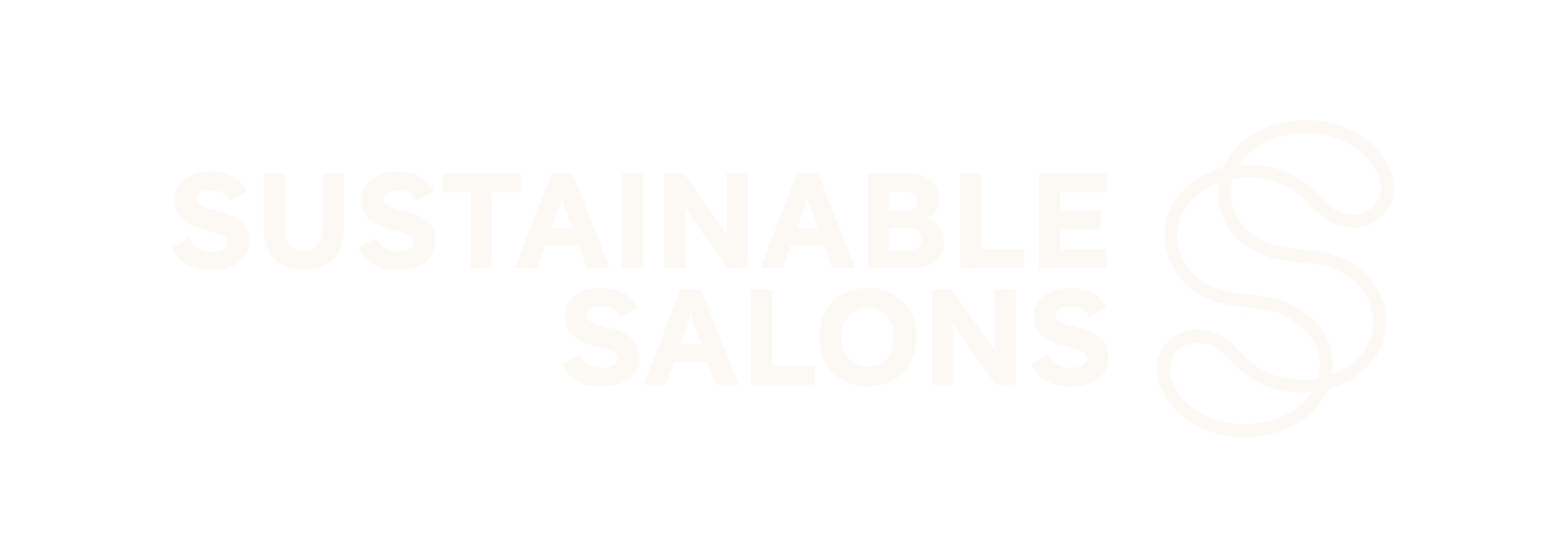 Logo for Sustainable Salons with a black background, white text, and a stylized white snake outline.