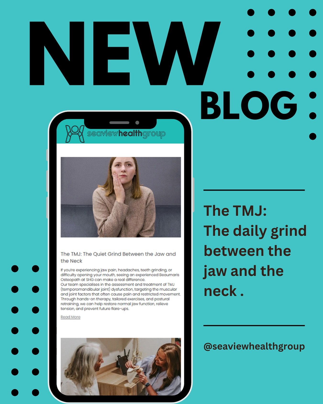 🚨Are you experiencing jaw pain, headaches, teeth grinding or difficulty opening your mouth? 

📍Our team specialises in the assessment and treatment of TMJ dysfunction. 

💻 Check out our latest blog over on the website to learn more about what caus