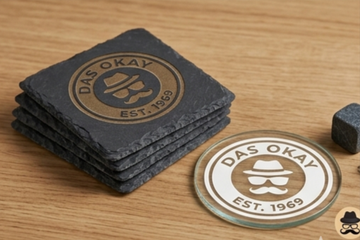DAS OKAY Logo Barware Coasters