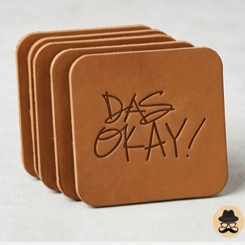 DAS OKAY Signature Leather Coasters