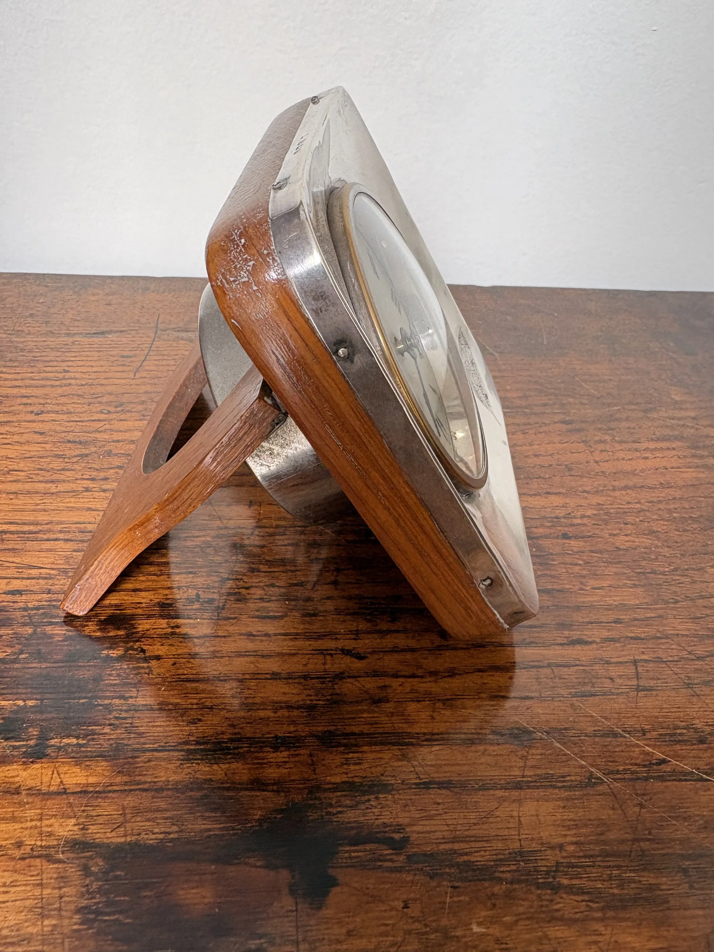 Image 2 of 4
This is a delightful English clock in a sterling silver frame with an oak case - it’s in working order and has a very satisfying tick.
Measures: 12cm x 12cm
Price : $250 in running order or $350 fully serviced 