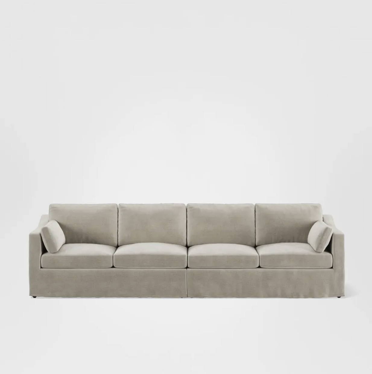 A stylish and versatile sofa designed for everyday comfort, featuring generously cushioned seating and a clean, tailored silhouette. Upholstered in a soft fabric, it is available in a range of colour options to suit any interior.