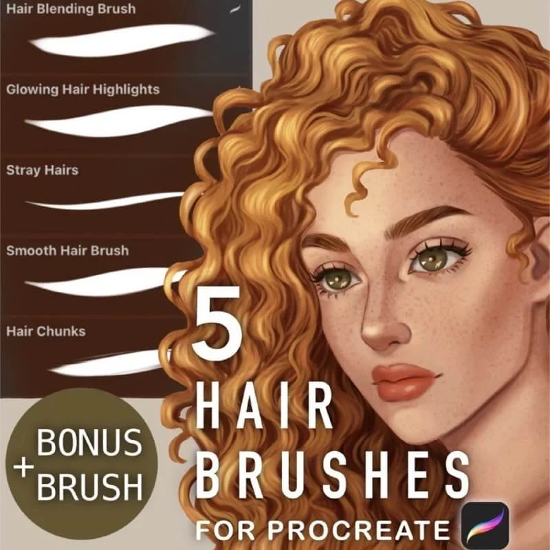 Procreate Hair Brush-Set