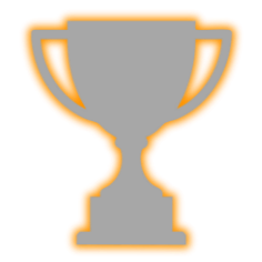 Gray trophy cup with orange outline