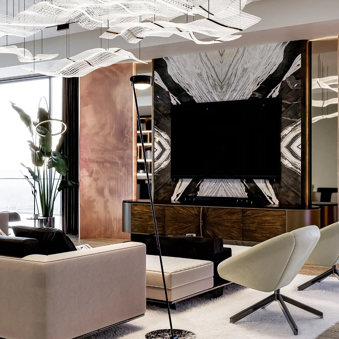 Having completed two projects for our client in Singapore, it was only natural that we would renovate their amazing penthouse in Dubai. ✨

Inspired by our award-winning project Silversea Penthouse, we used wave-like pendant lighting in the living spa