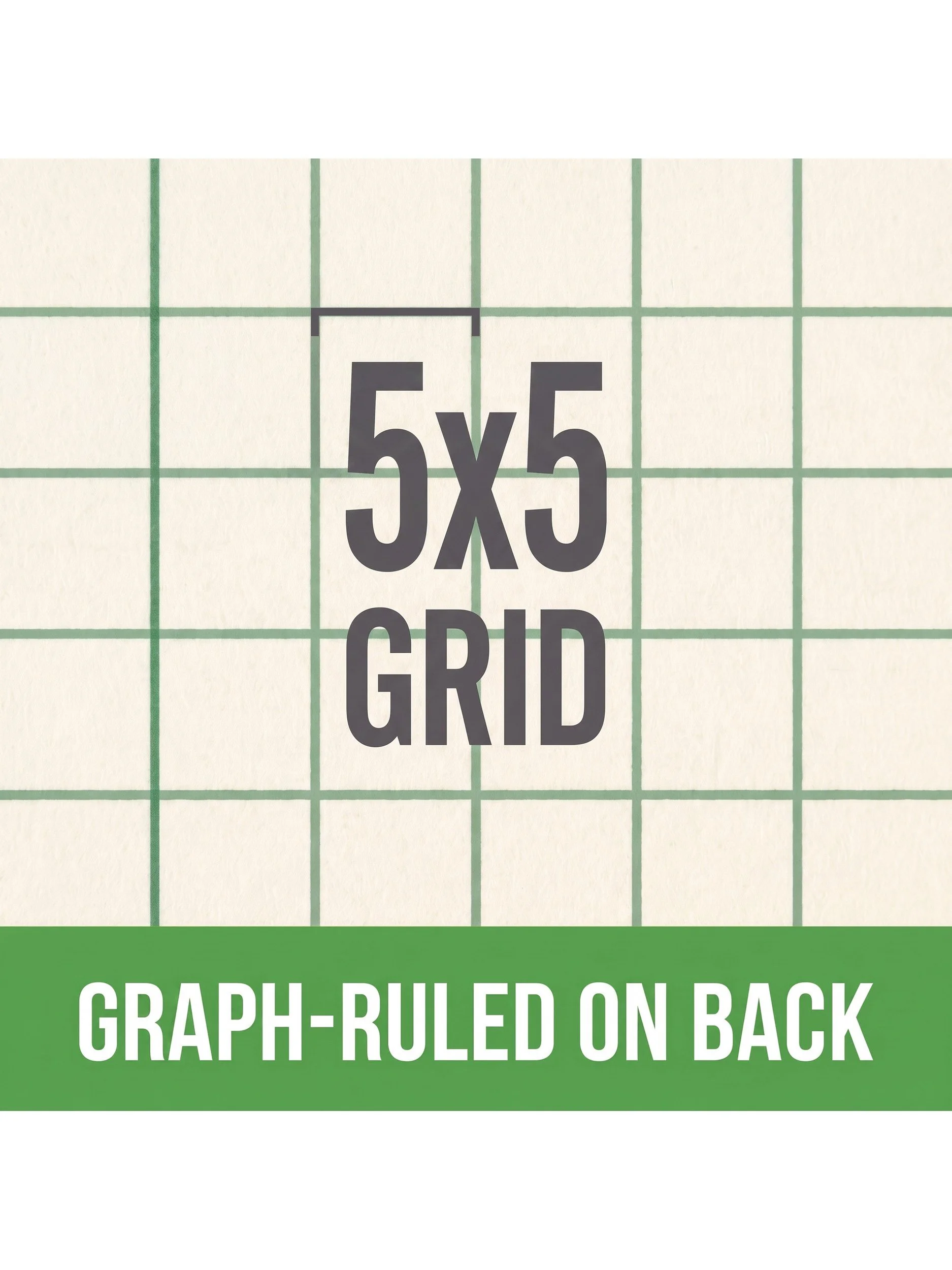 5x5 graph grid ruled on the back of every Grid+Bound sheet