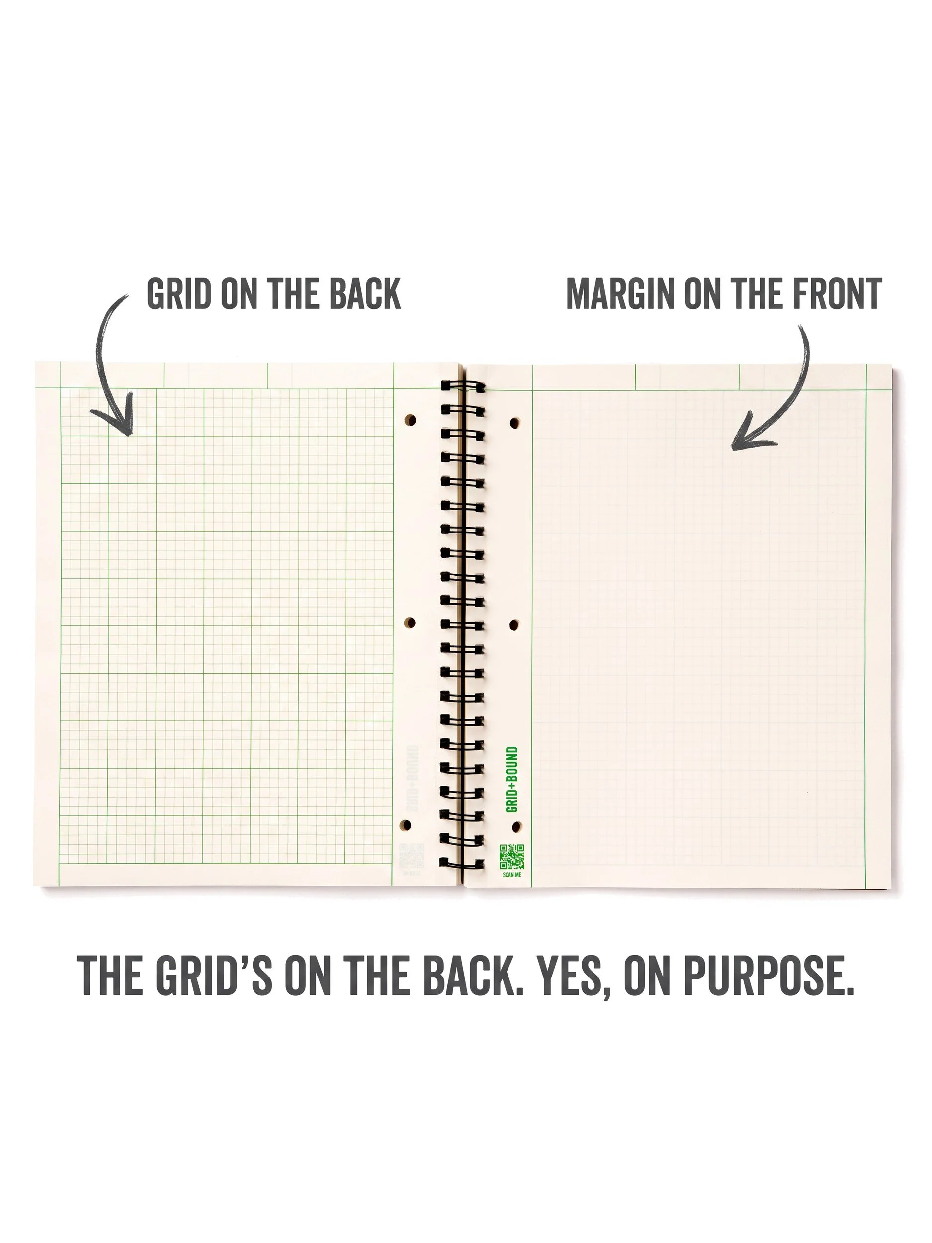Grid on the back, margin on the front: Grid+Bound engineering paper layout
