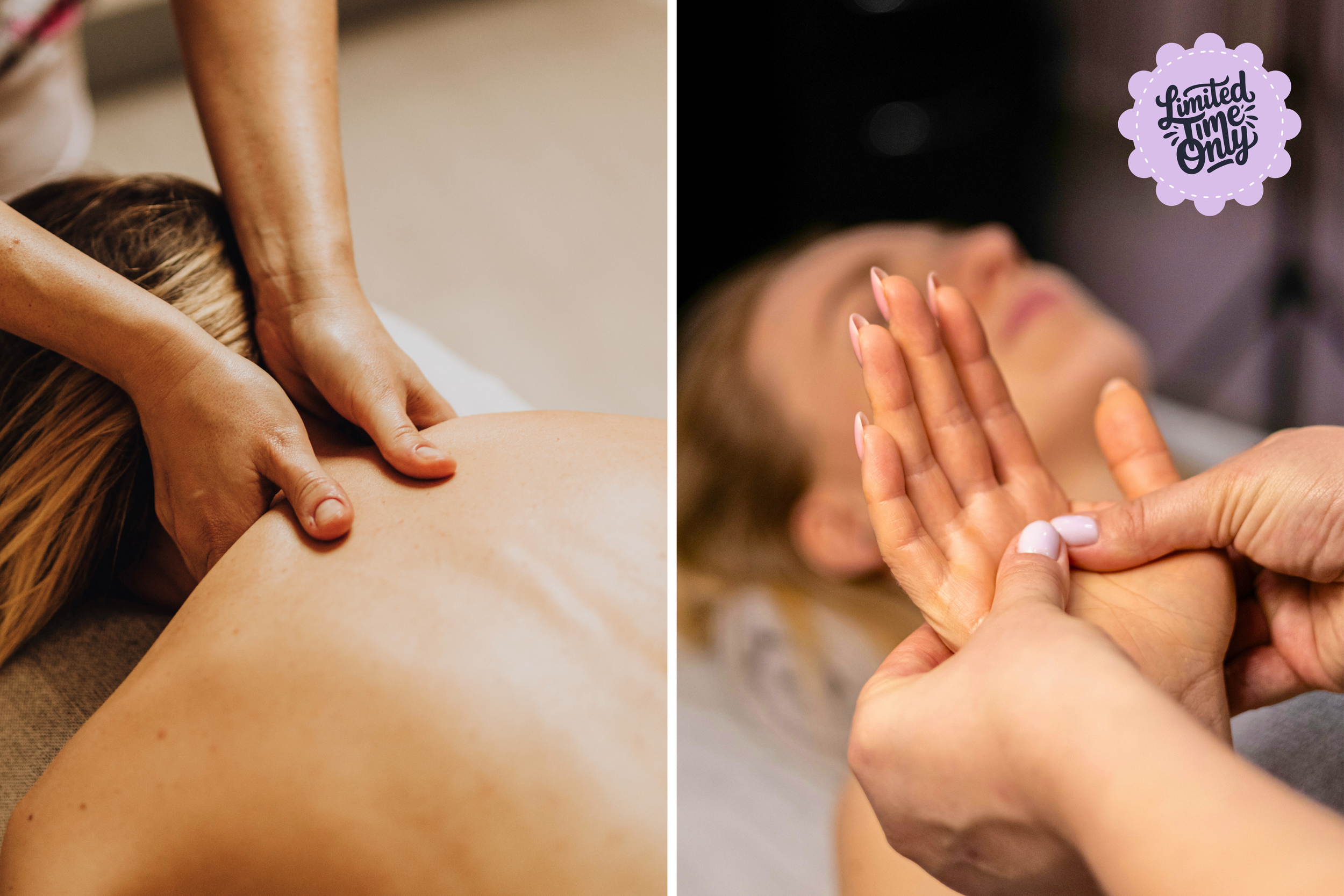 photo collage massage and hand scrub