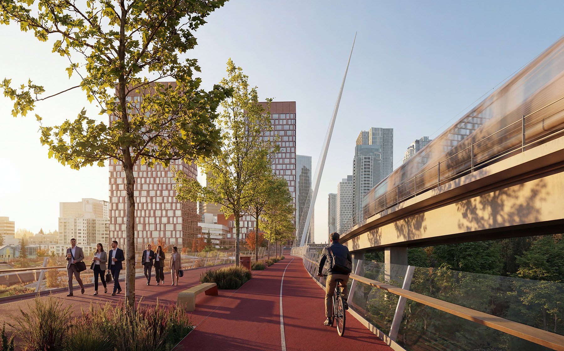 Bellevue street-level 3D rendering - pedestrian promenade visualization for urban planning approvals and design communication by nor3d Copenhagen | Bellevue gadeniveau 3D rendering fodgængerpromenade visualisering til byplanlægning og designkommunika