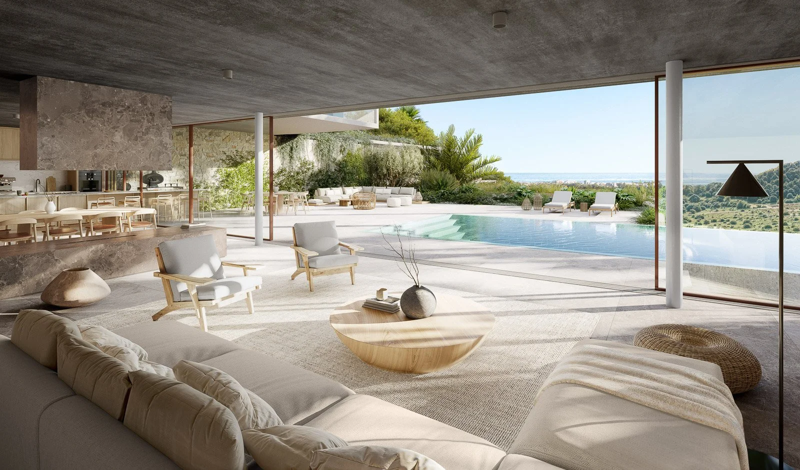 ISHQ Villas interior 3D rendering - photo-real bedroom visualization for sales materials created during design validation process by nor3d Copenhagen