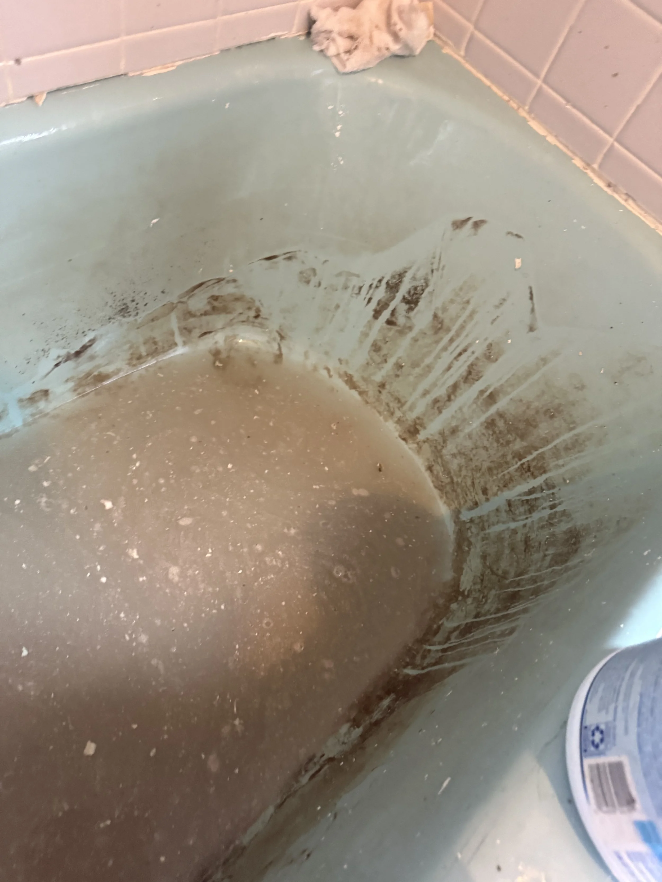 Bathtub Post Removal of Chipping Paint with Mold