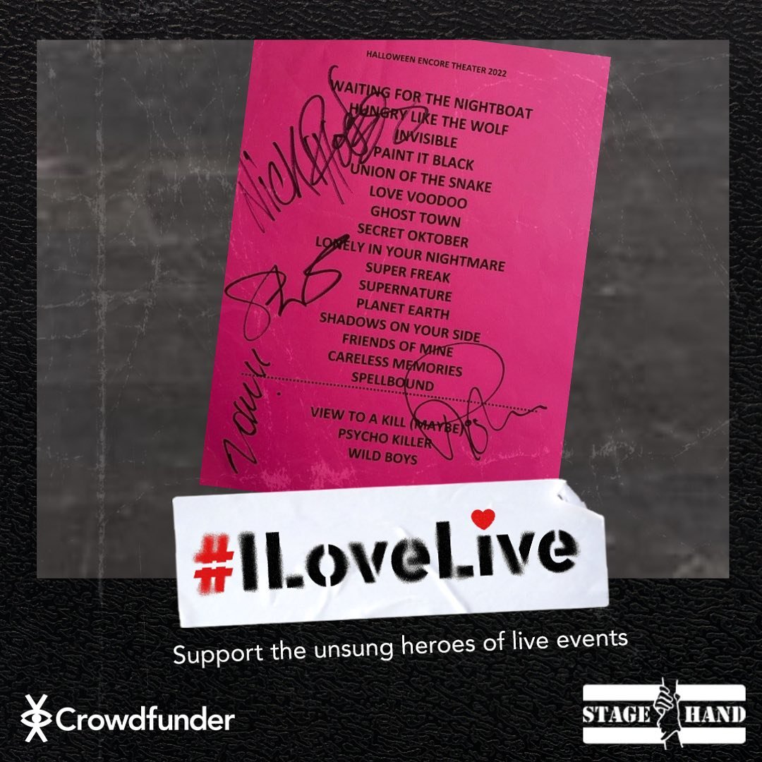 The I love Live 3 Crowdfunder Prize Draw is now open!

Tickets are &pound;5, and prizes include set lists and memorabilia from artists including: 

Duran Duran, Ed Sheeran, Bring Me The Horizon, James Bay &amp; more! 

Funds raised go towards UK-base