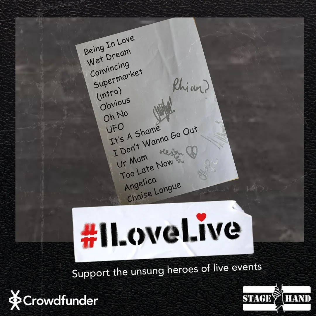 The I love Live 3 Crowdfunder Prize Draw is now open!

Tickets are &pound;5, and prizes include set lists and memorabilia from artists including: 

Blossoms, Paolo Nutini, Wet Leg, The 1975 &amp; The Prodigy!

Funds raised go towards UK-based touring