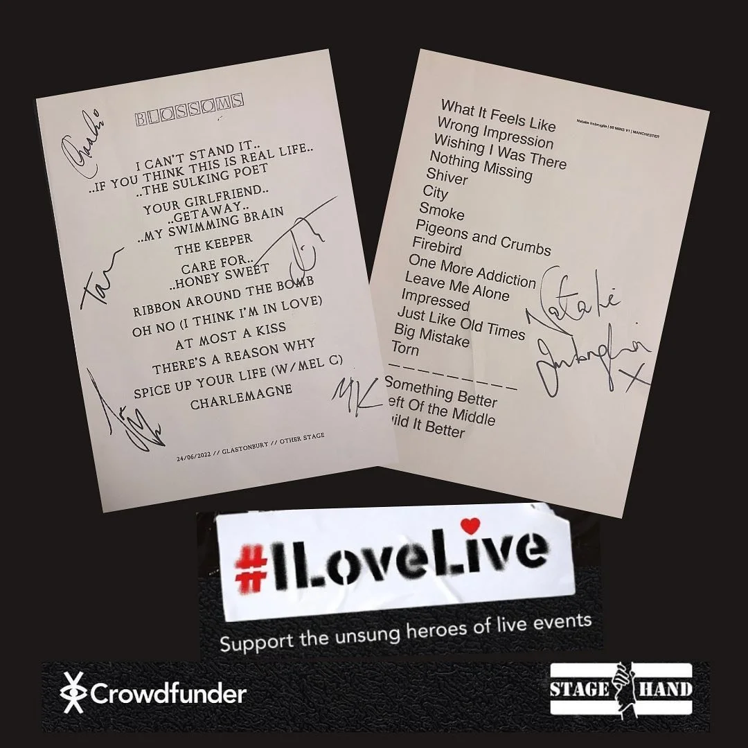 Our Christmas Fundraiser is now open!

Artists including Everything Everything, The Prodigy, The 1975, Natalie Imbruglia, Maisie Peters, Noel Gallagher &amp; and many more have donated signed set lists to #ILiveLive3

Tickets cost &pound;5 per entry 