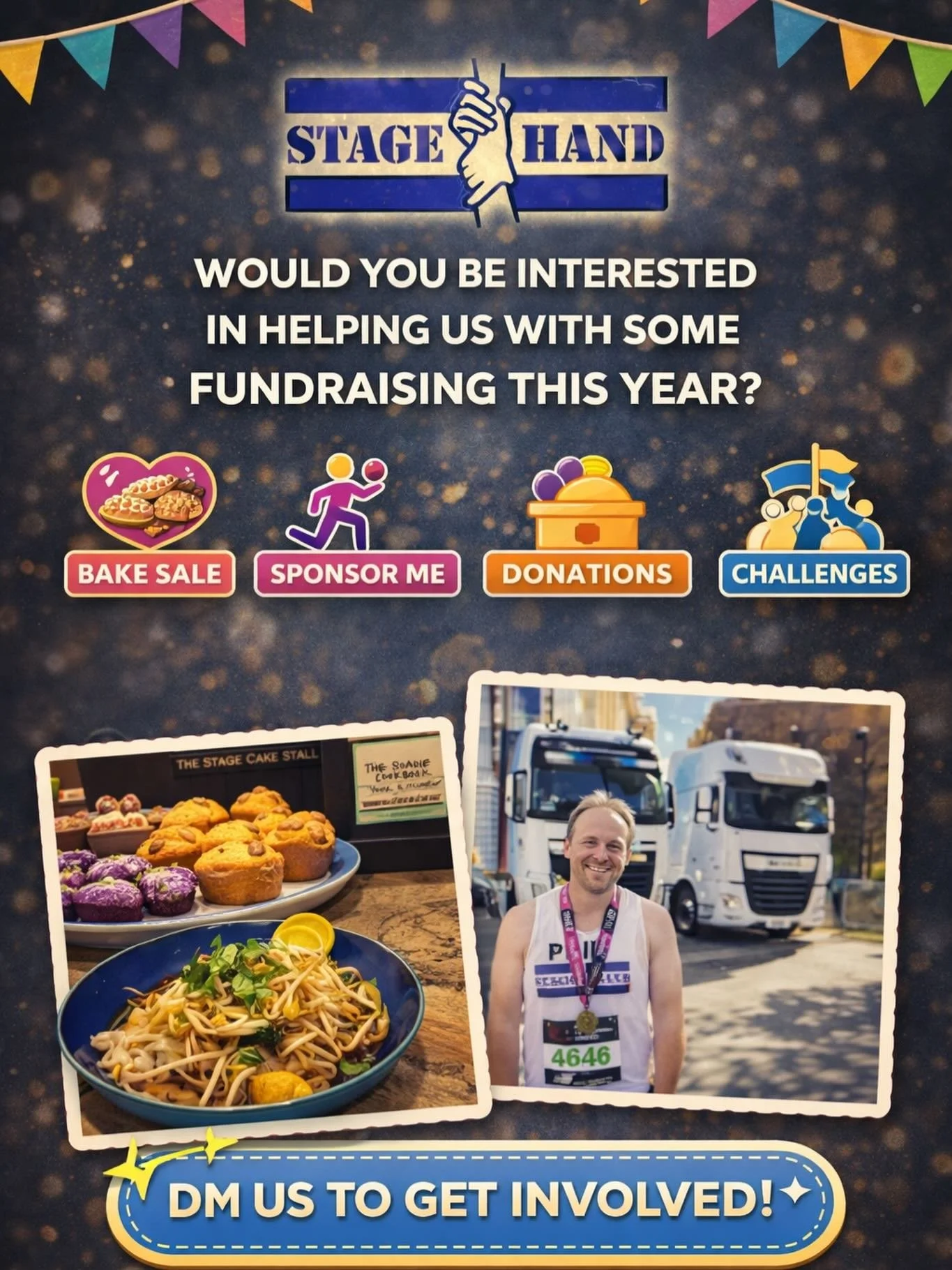 Are you thinking of doing a charity fundraiser this year? Join us in supporting the people who work behind the scenes to keep arts and music alive. Get in touch today if you would like to start planning your fundraiser! We would love to hear your ide