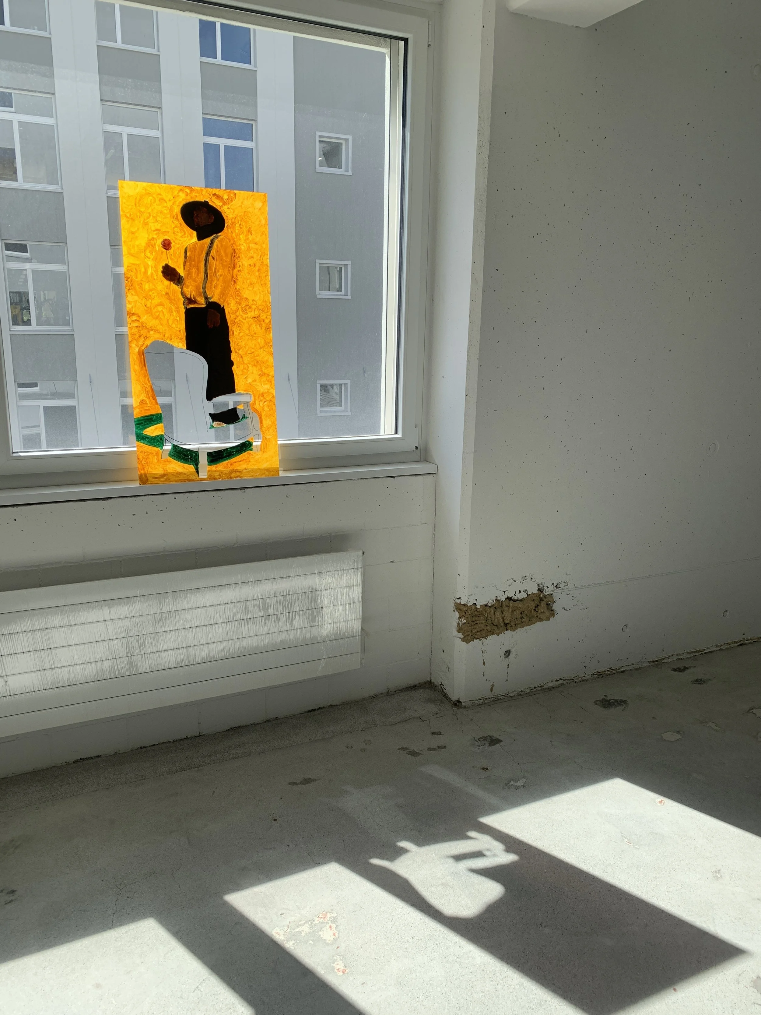 What is left behind, 2026. Oil on Acrylplate - 100x50cm 