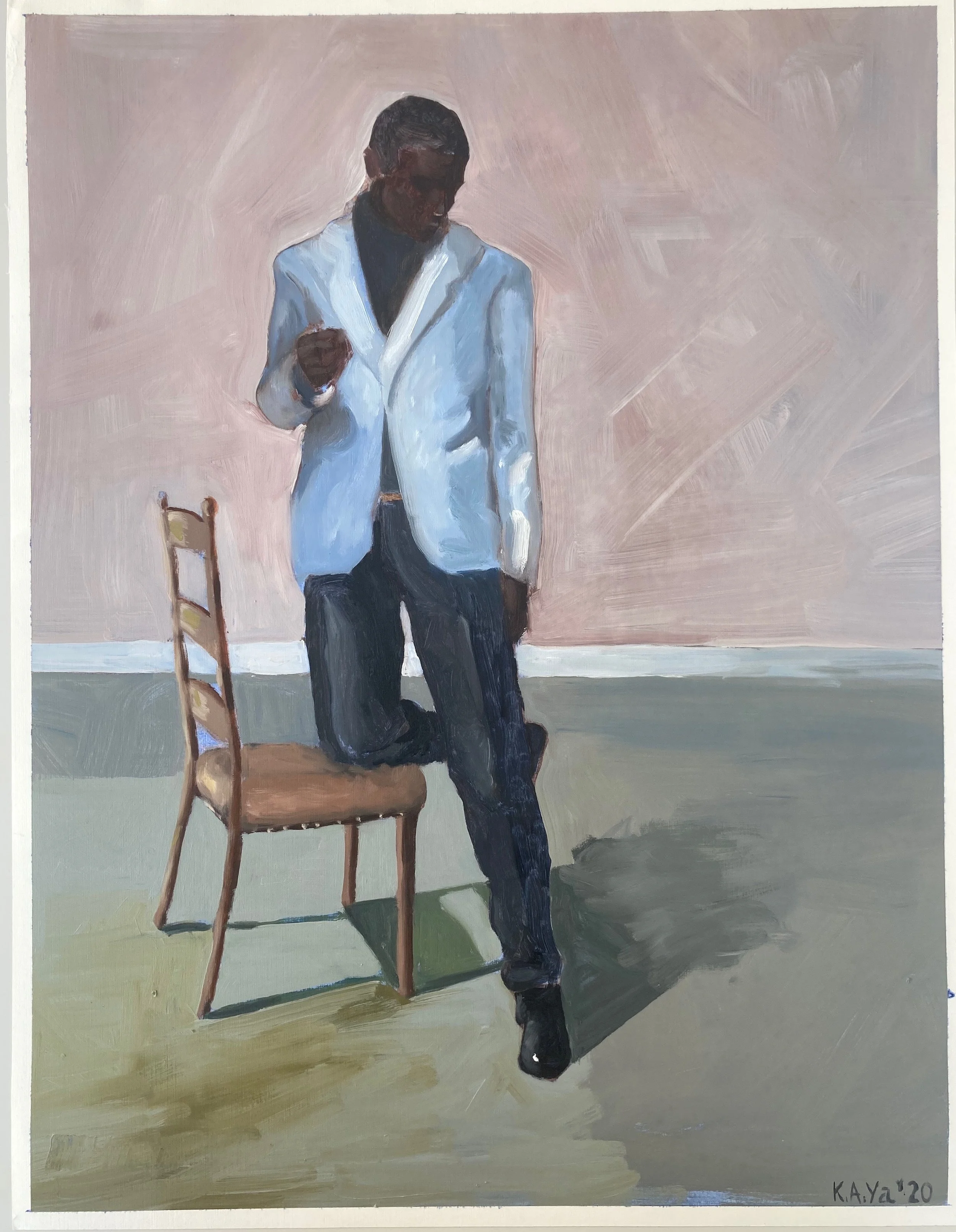 Lights, Camera, Action, 2020. Oil on paper - 65x50cm