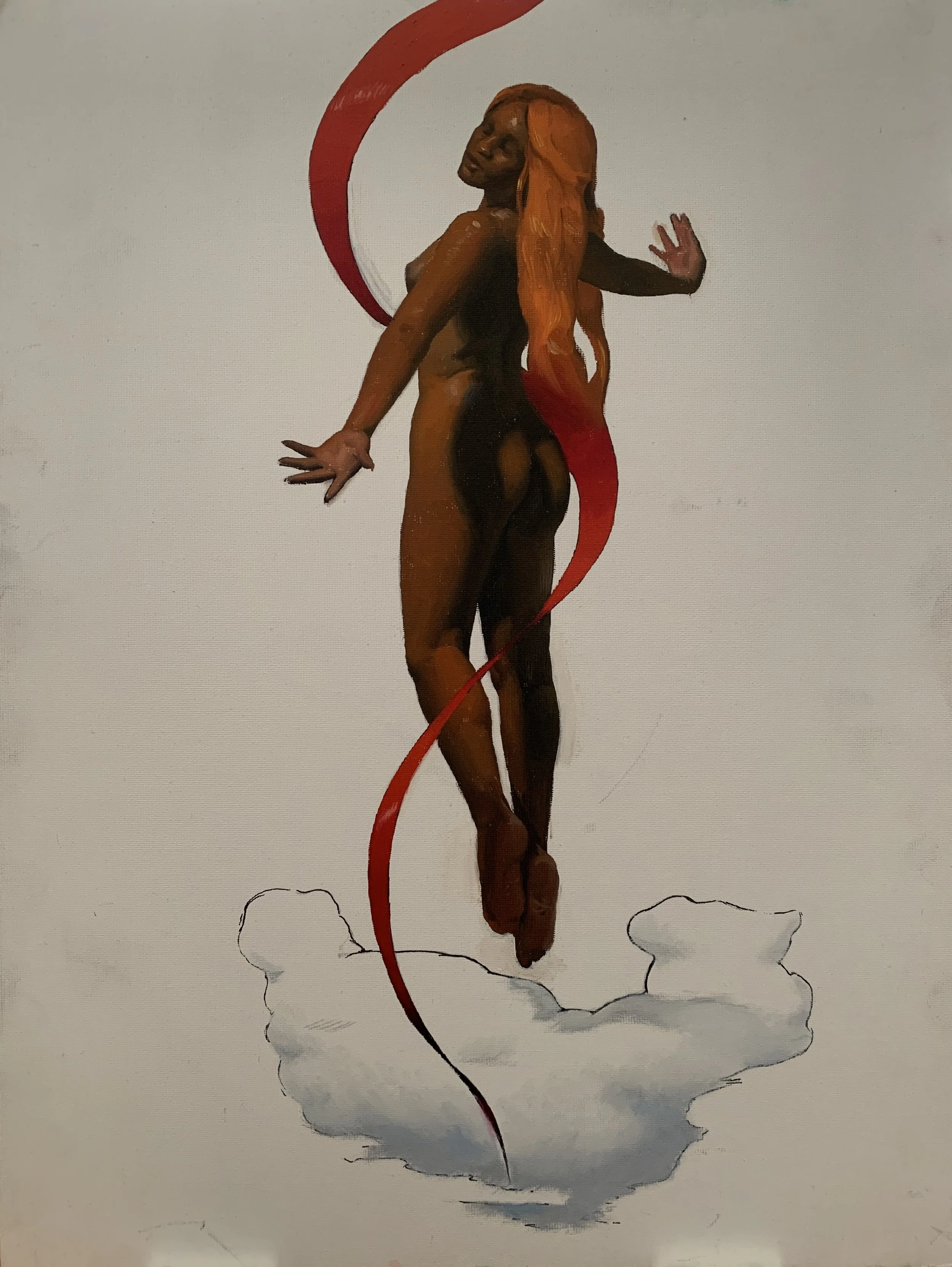 Floating II, 2025. Oil on Panel - 40x30cm 