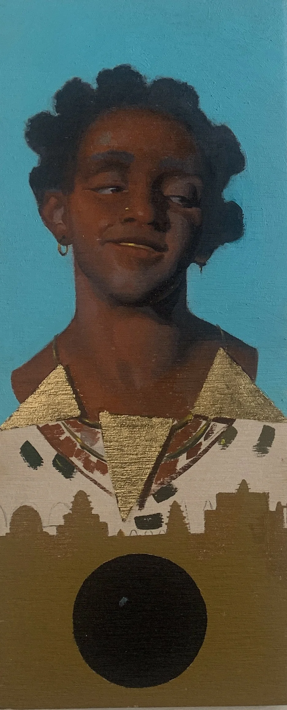 Mansa, 2025. Oil on Wood - 39,5x16,5cm 