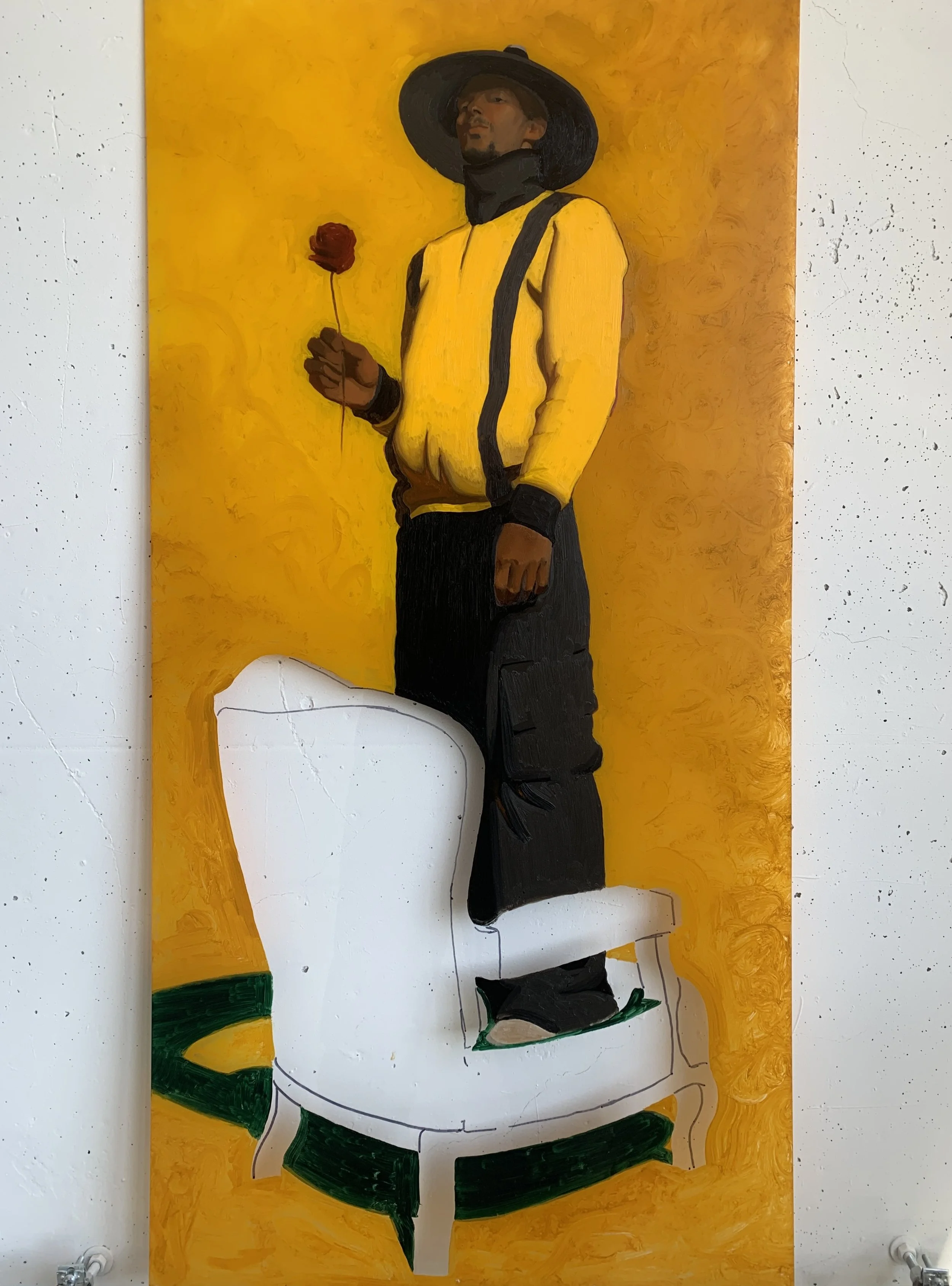 What is left behind, 2026. Oil on Acrylplate - 100x50cm 