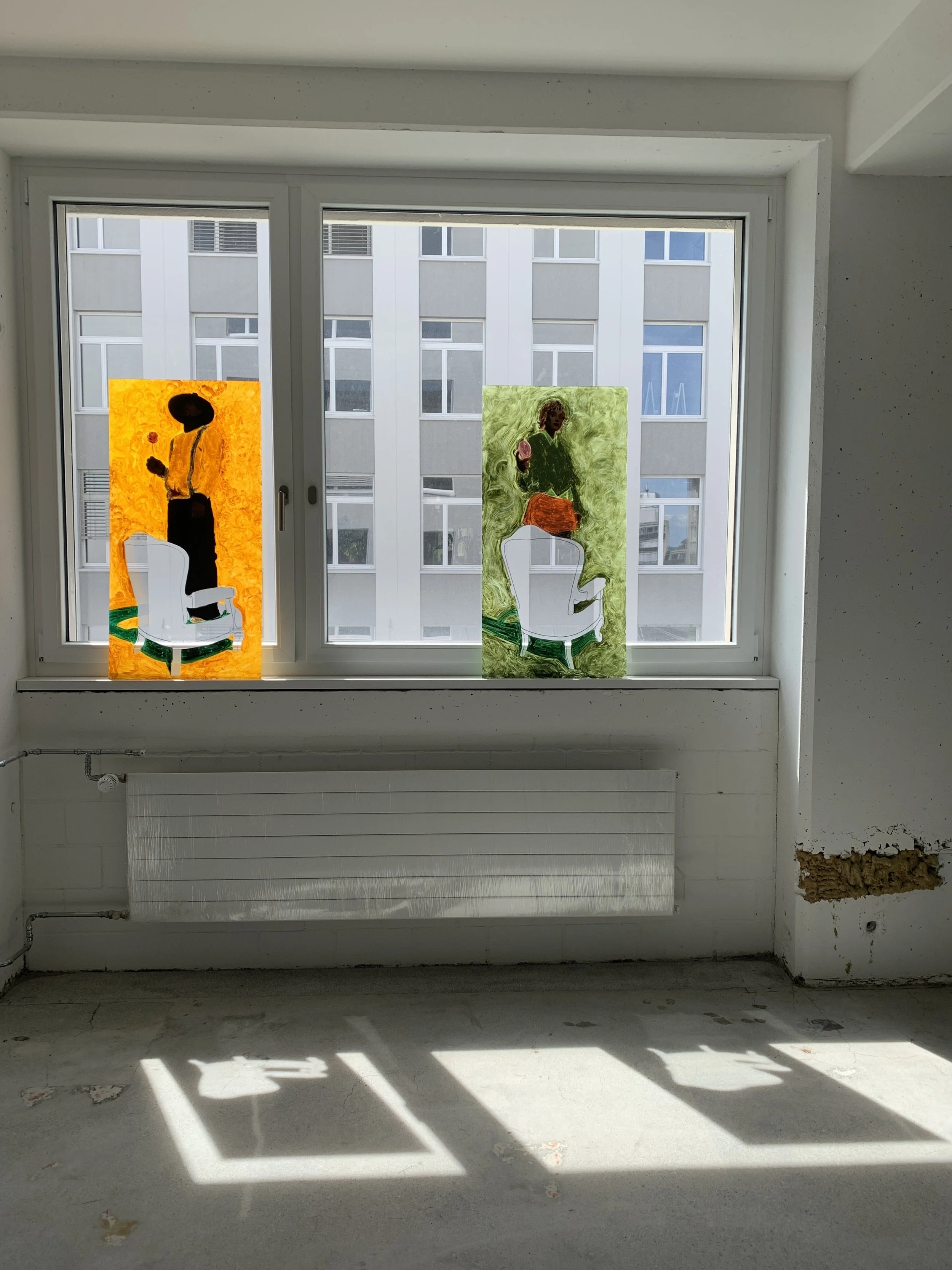 What is left behind II, 2026. Oil on Acrylplate - 100x50cm 